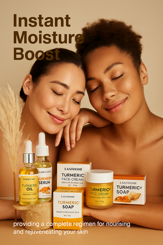 Soins Pour Le Visage À La Curcuma, 5 Produits Skincare Coffret Beauté Femme Avec Nettoyant, Huile De Curcuma, Serum Hydratant Visage, Creme Visage, Savon Au Curcuma, Coffret Cadeau Femme